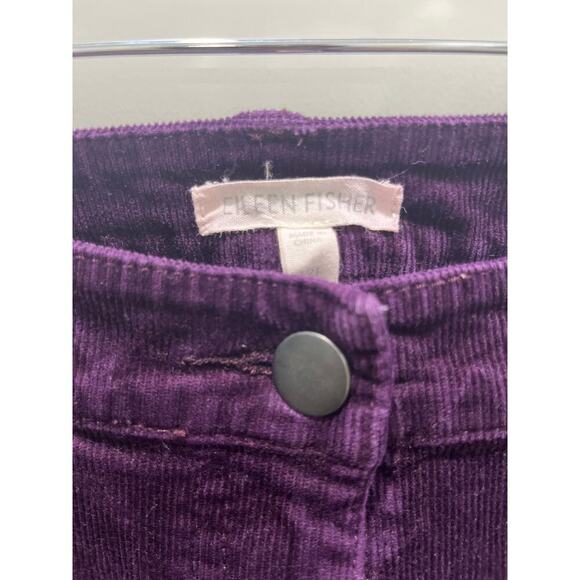 Eileen Fisher Petite Slim Plum Purple Corduroy Pants Sz 12P - Picture 2 of 7